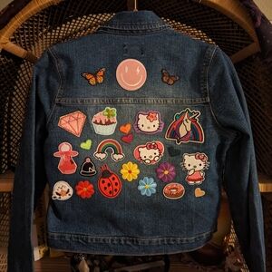 The Children's Place Denim Jacket with Colorful Patches